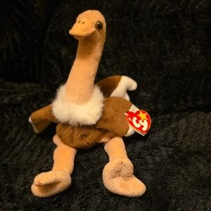 Ty Plush Ostrich with Brown and Cream Colors